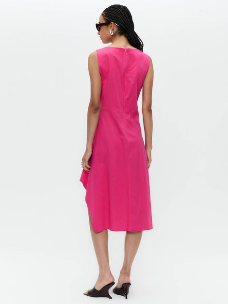Cotton dress T549 | Fuxia