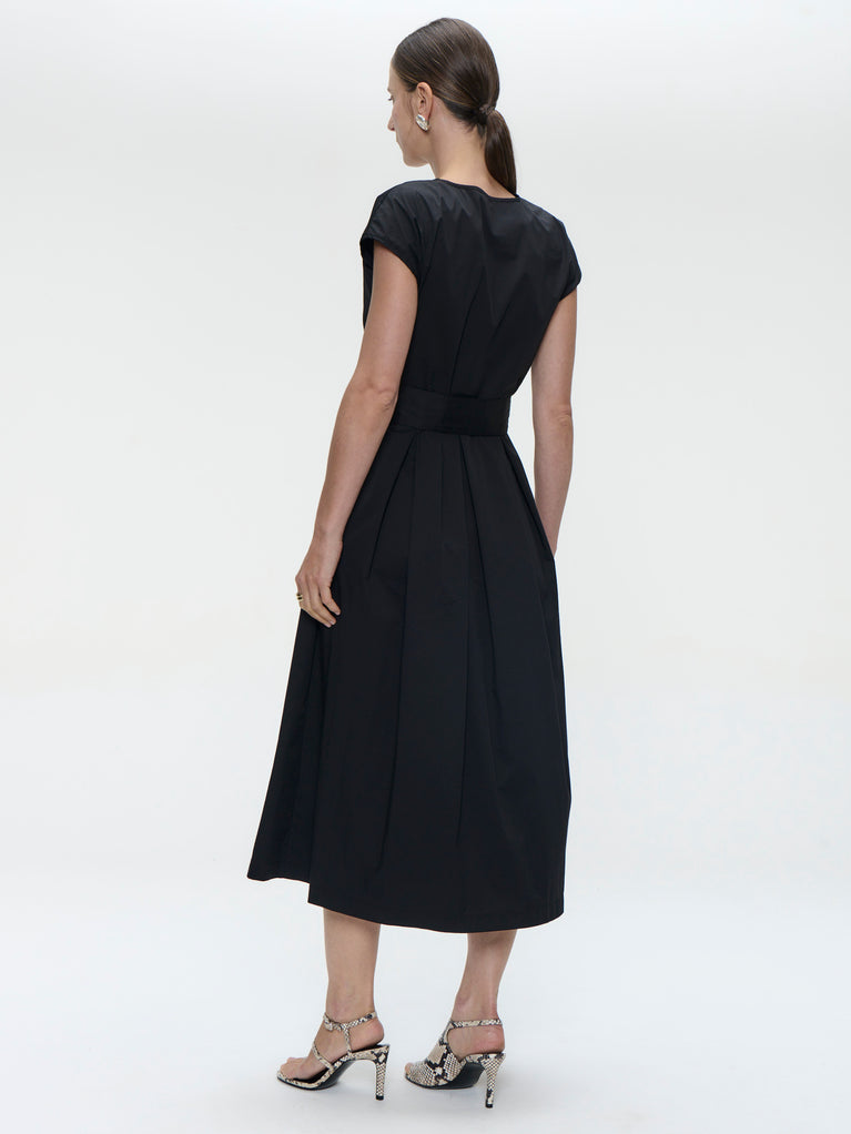 Poplin long dress 2945 | Black