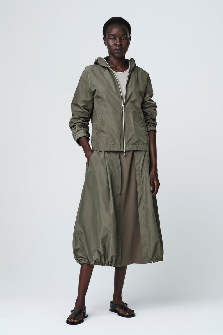 Allegra taffeta mix skirt | Army
