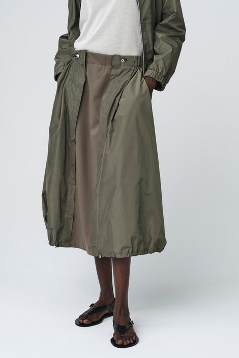 Allegra taffeta mix skirt | Army