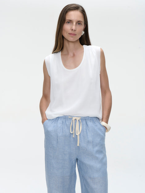 Gigia viscose cotton top | Off White