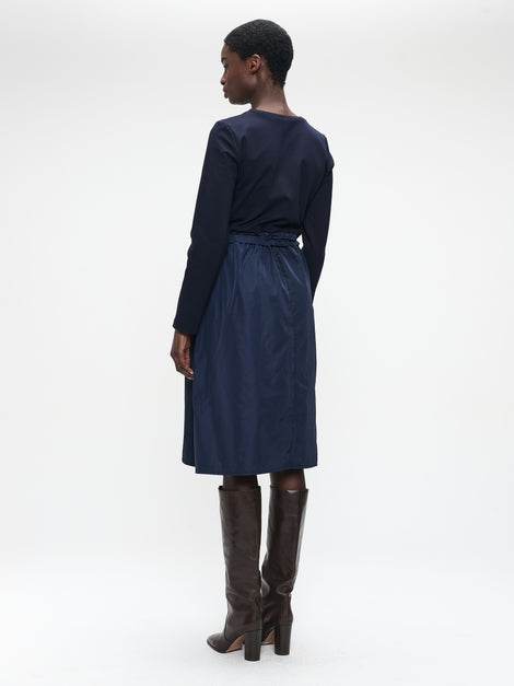 Ester mix cotton taffeta dress | Blue