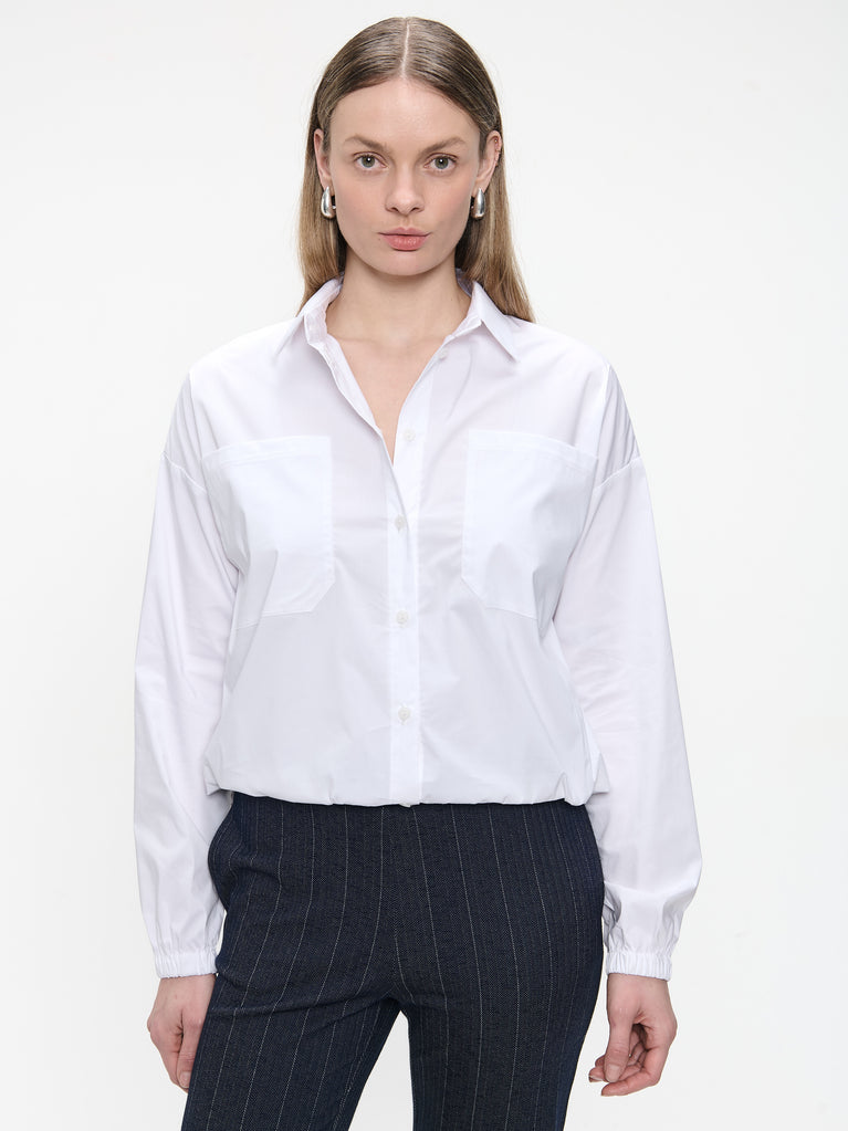 Aneta cotton poplin blouse | White