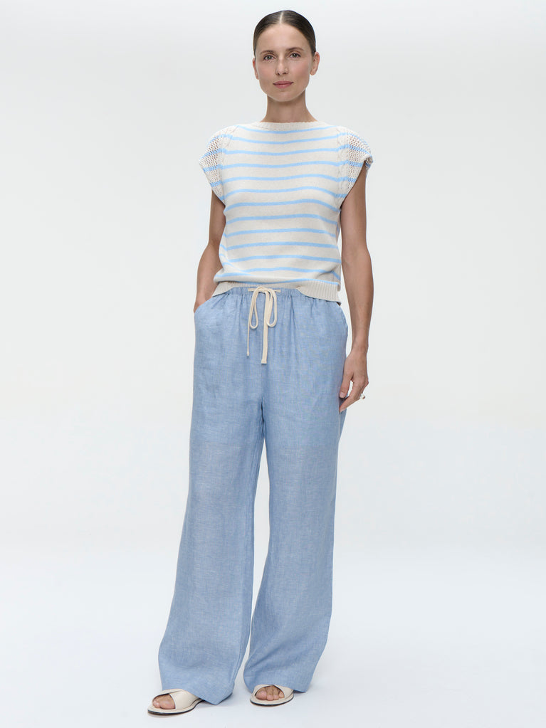 Top E26029 | Ecru Blue