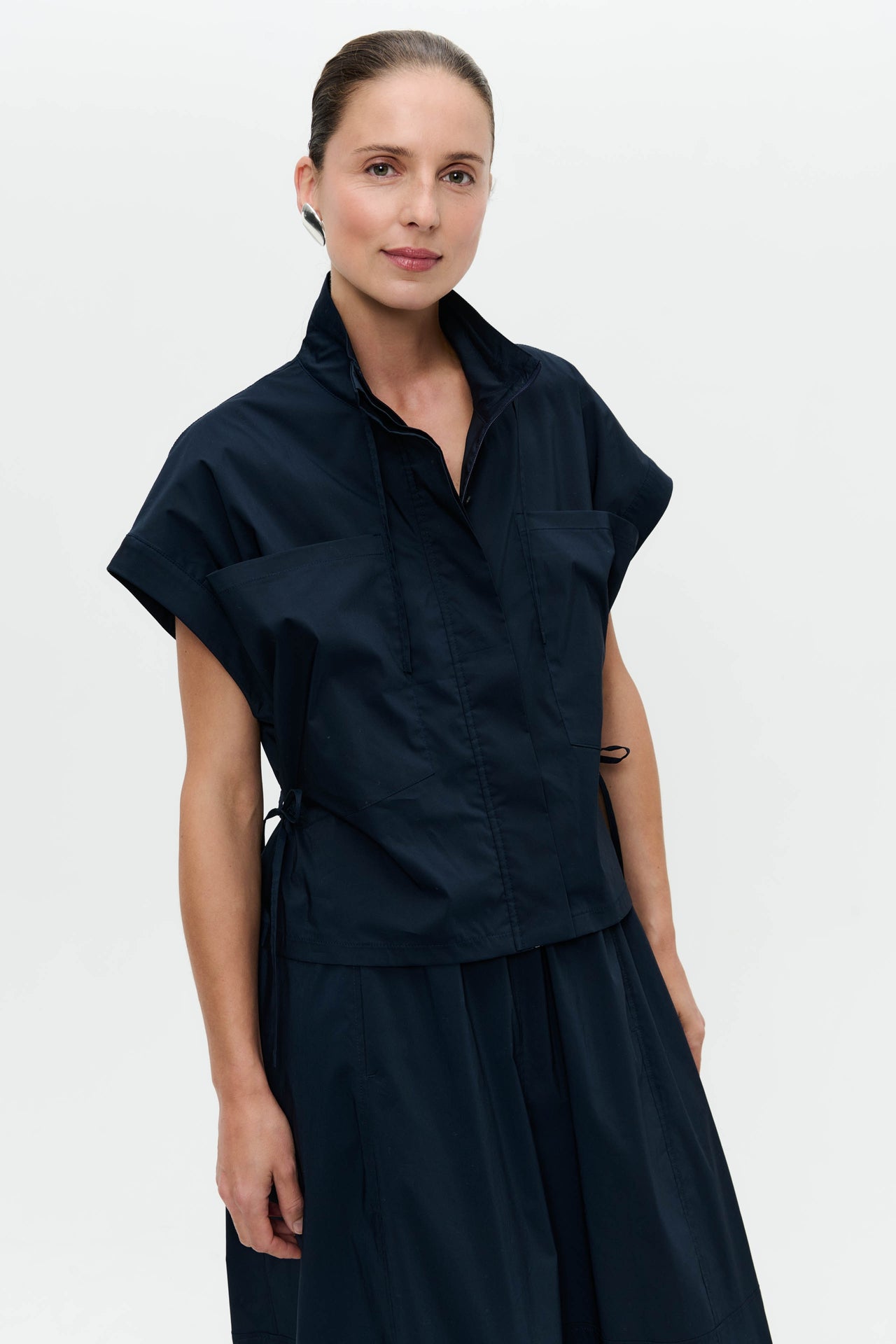 Paola polplin jacket blouse Paola polplin jacket blouse | Blue