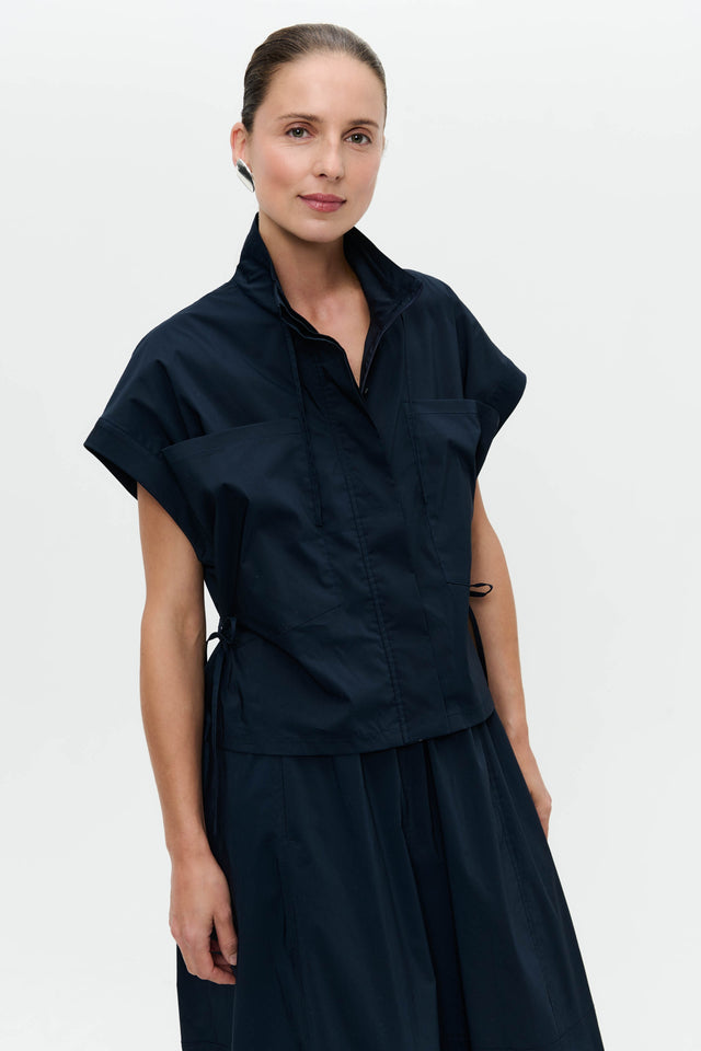 Paola polplin jacket blouse Paola polplin jacket blouse | Blue
