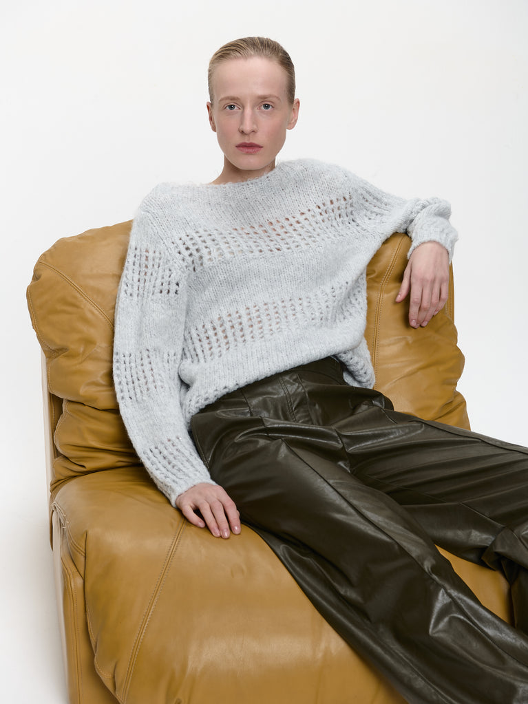 Shiny Pullover 1034 | Light Grey