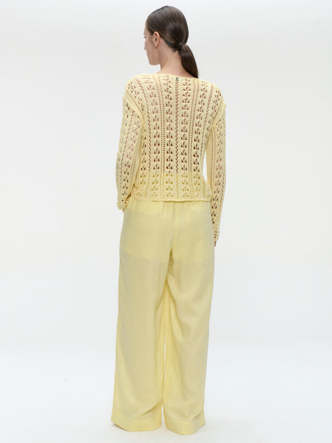 Hamako linnen mix pants | Yellow