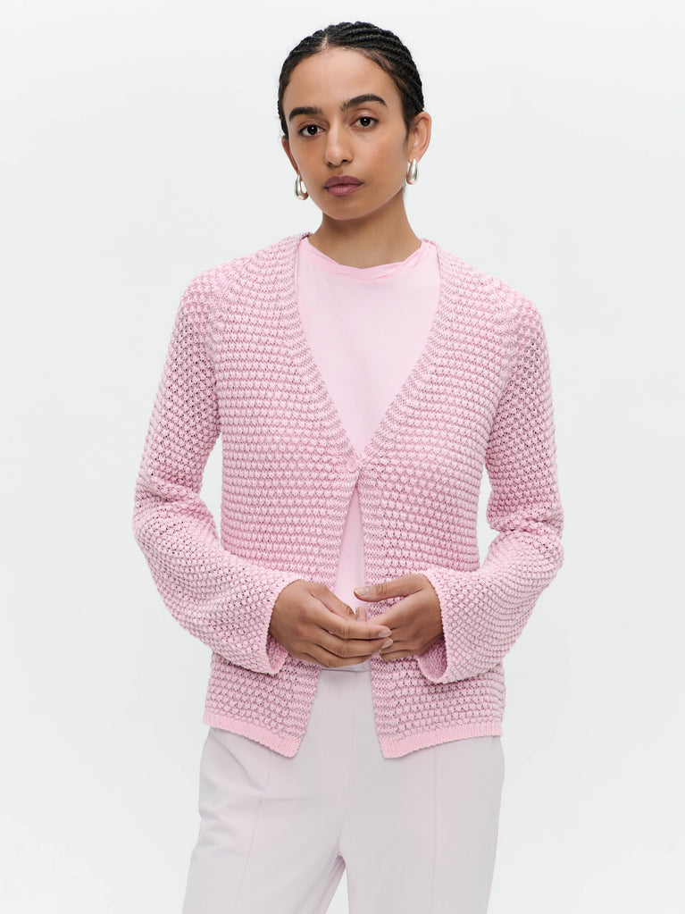 Cotton viscose blend cardigan 9052 | Rose