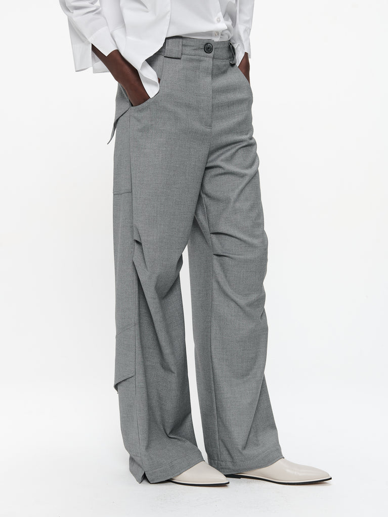 Lassy viscose pants | Light grey