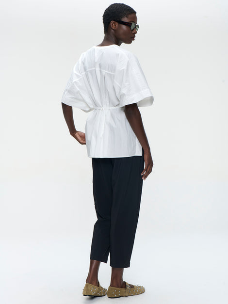 Hiroko cotton mix blouse | White
