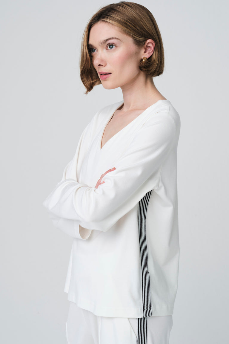 Agnese blouse in soft Punto Milano jersay | Panna