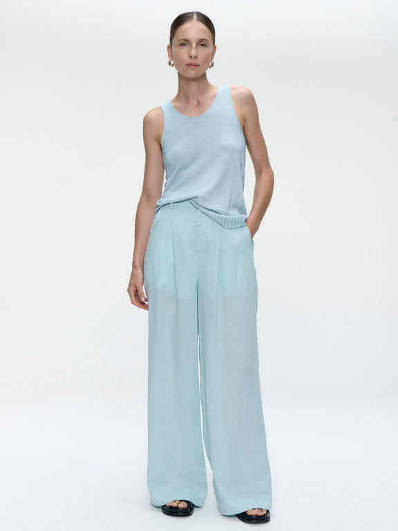 Hamako linnen mix pants | Aloe