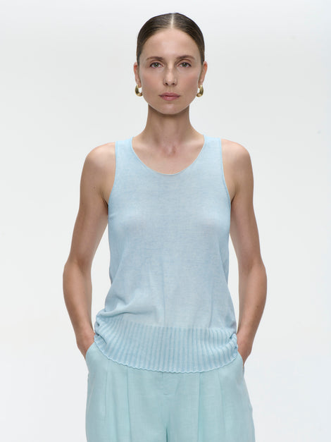 Valentino cotton dyed top | Pastel Blue