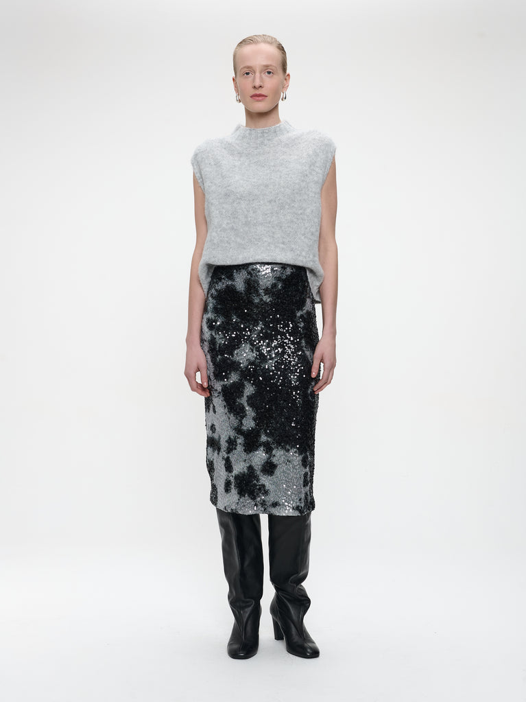 Dionisia sequins skirt | Black Silver