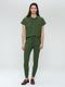 Lucca strech technical jersey top | Oliva green