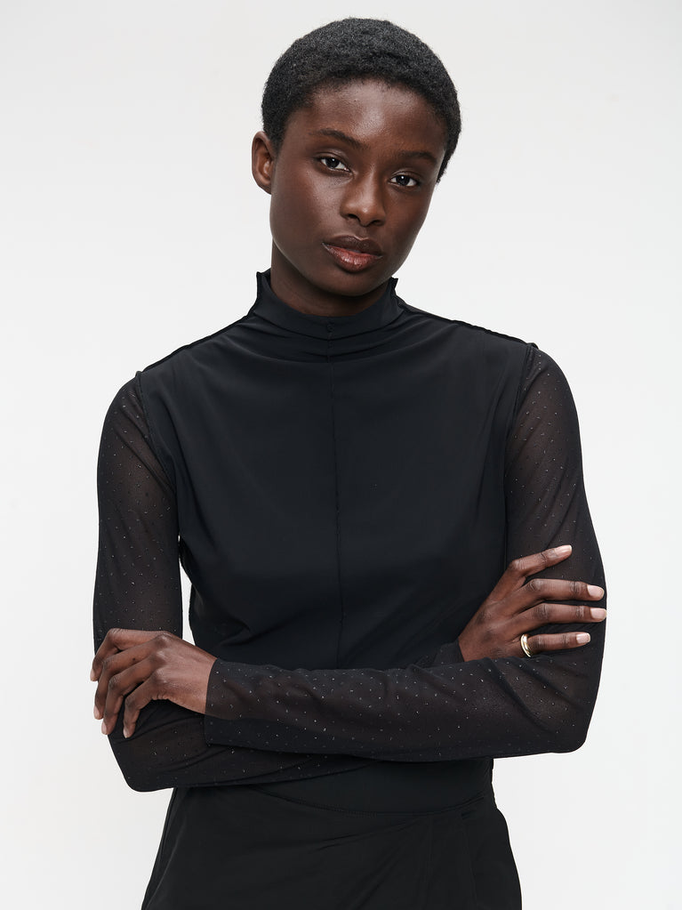 Zara top technical Jersey | Black