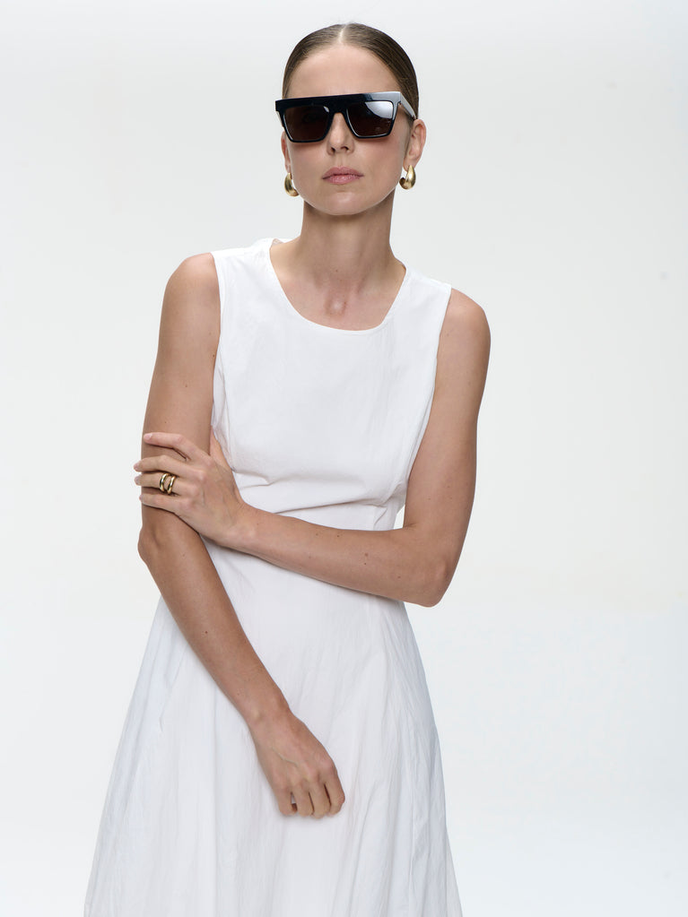 Satomi tafeta dress | White
