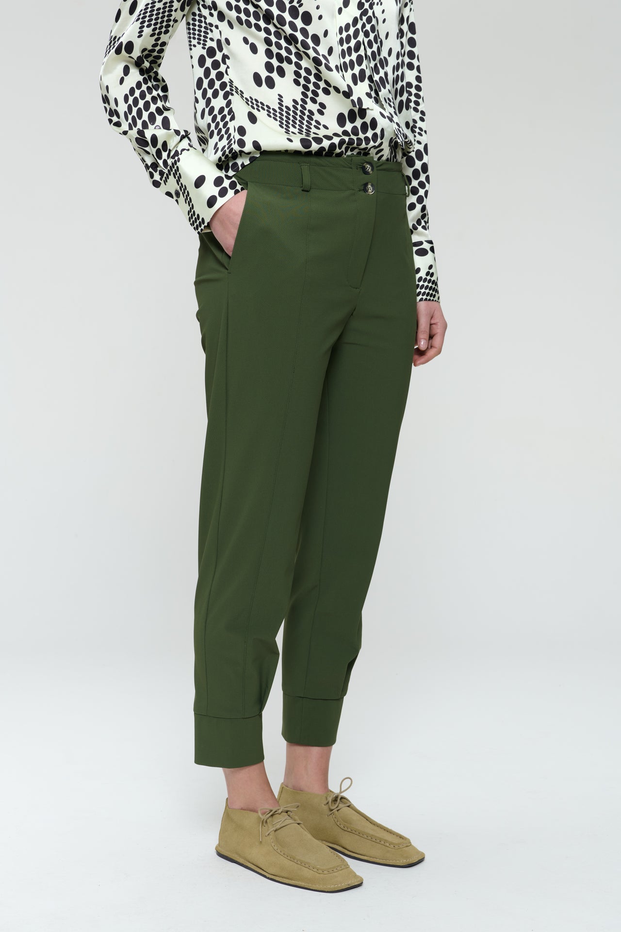 Delia structure technical jersey pants Delia structure technical jersey pants | Oliva green