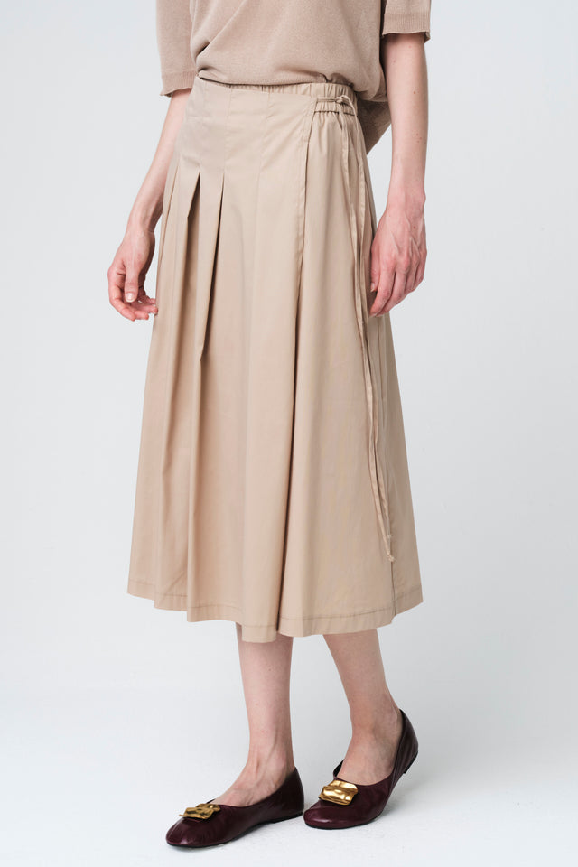 Poplin dubbel mid skirt Poplin dubbel mid skirt | Sabbia