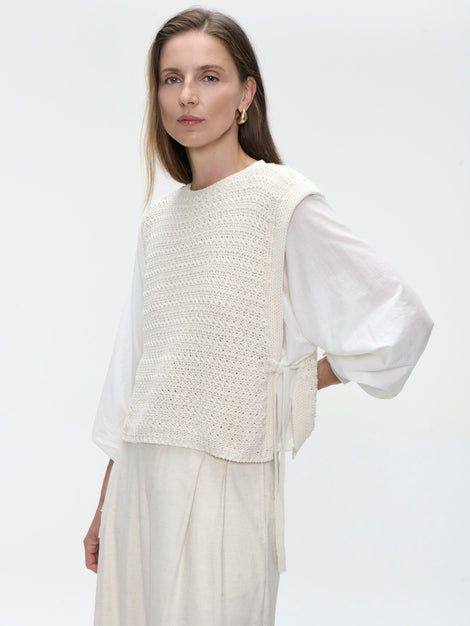 Open cotton Vest 2017 | Ecru