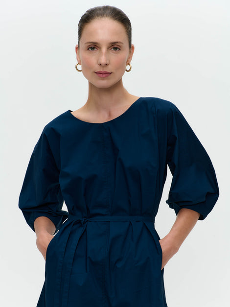 Crisalide cotton dress | Dark Blue