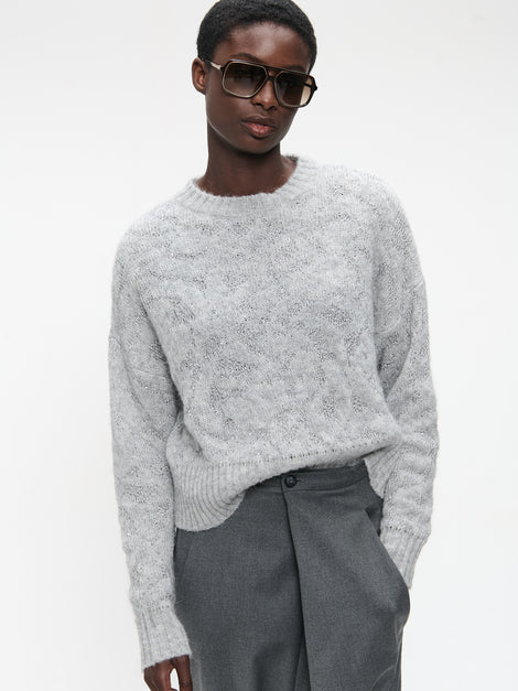 Pullover shiny alpaca H24423 | Silver