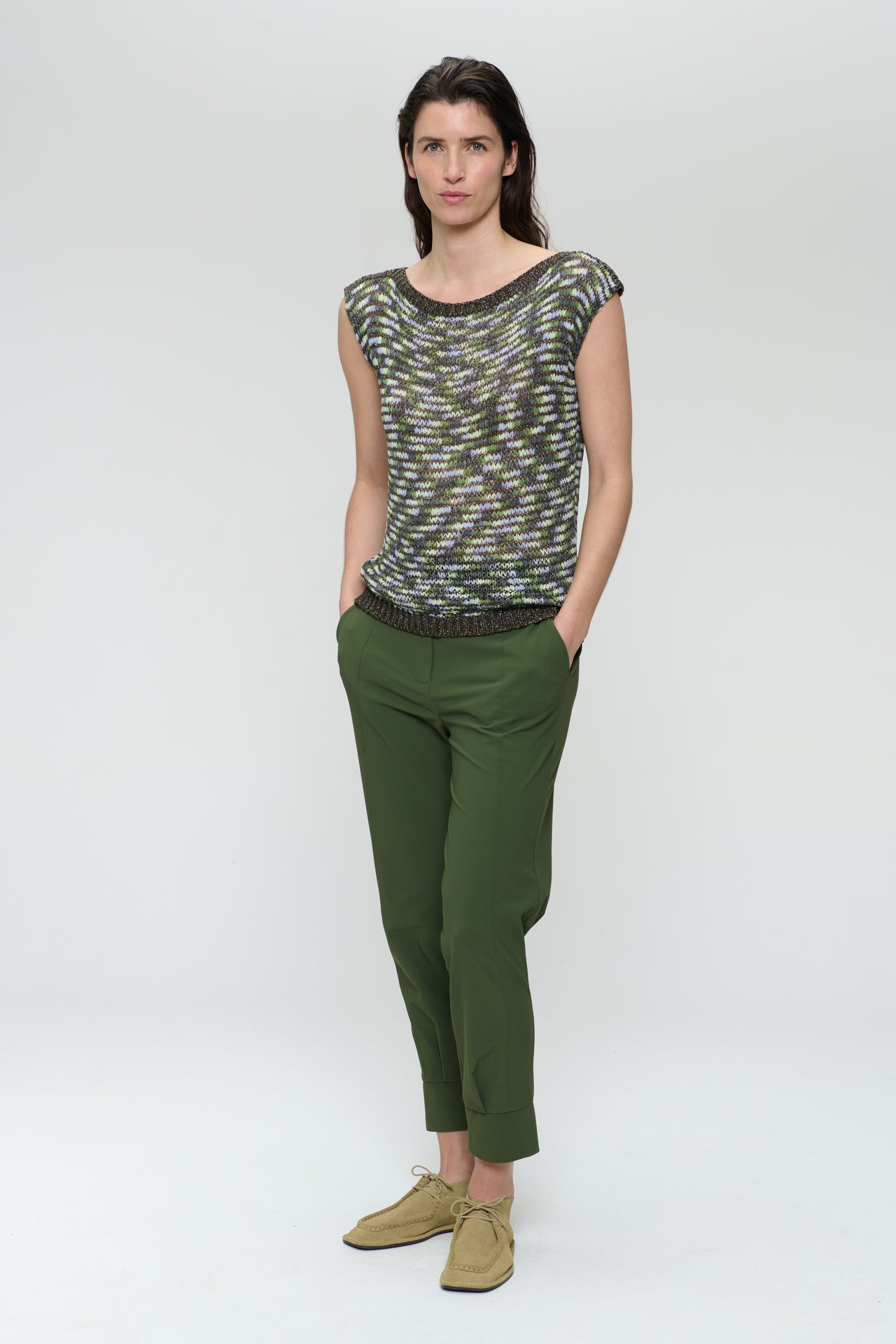 Delia structure technical jersey pants Delia structure technical jersey pants | Oliva green
