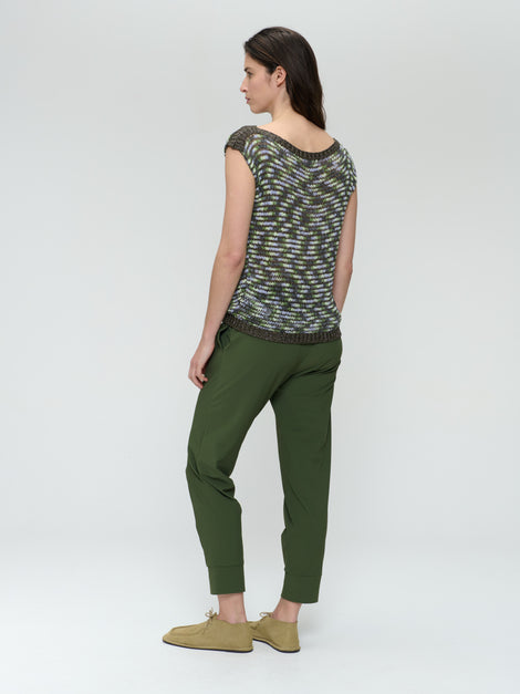 Delia structure technical jersey pants | Oliva green