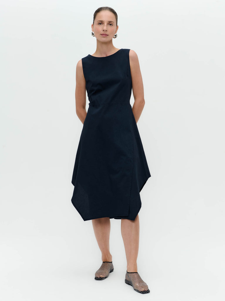 Cotton dress T549 | Dark Blue