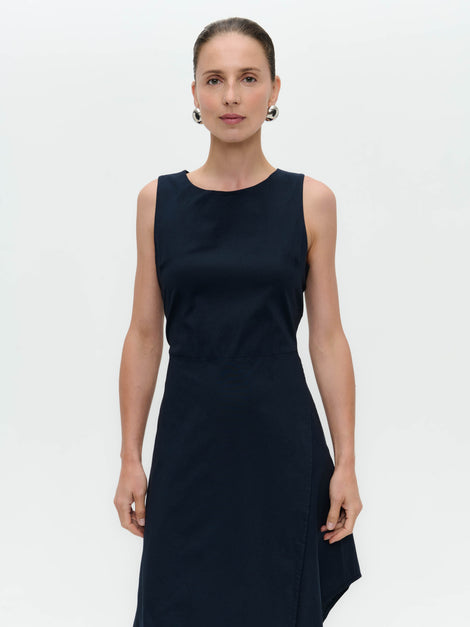 Cotton dress T549 | Dark Blue