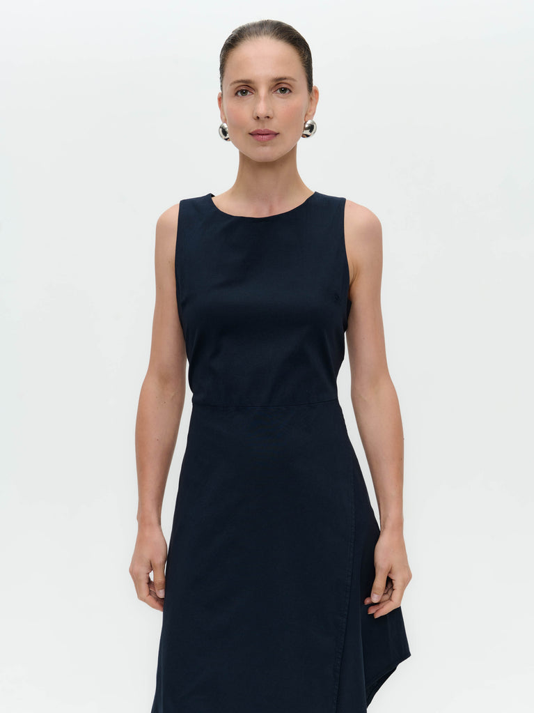 Cotton dress T549 | Dark Blue