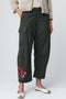 Twill utility embroidery pants | Khaki