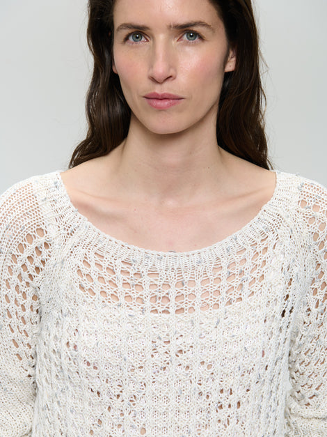 Summer cotton pullover 25041 | Off White