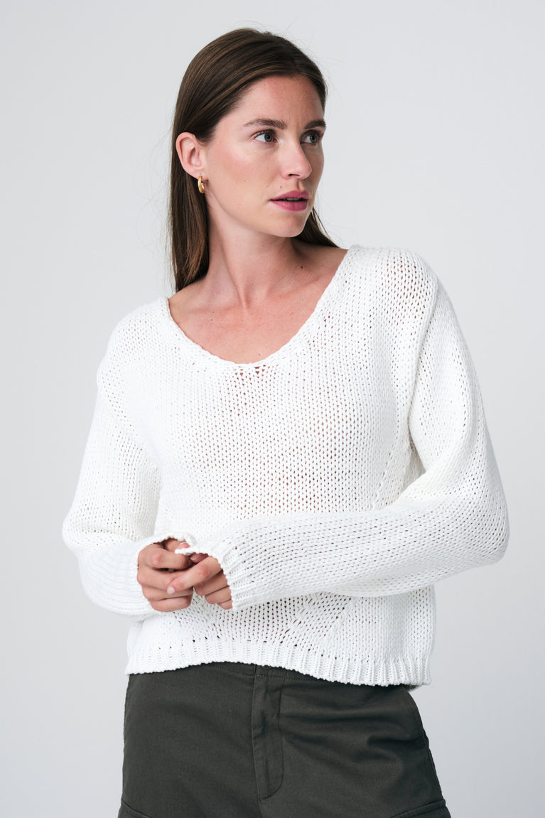 Fancy cotton Pullover E20197S | Off White