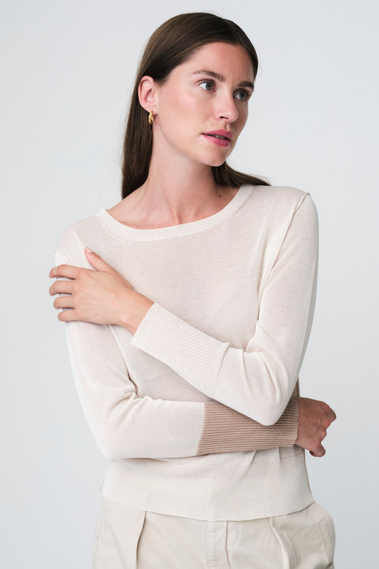 Fine Viscose Pullover 26032 | Ecru