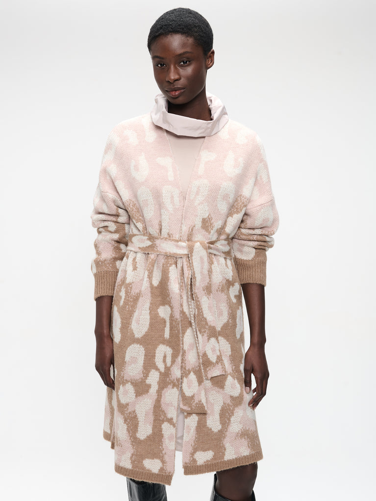 Animal print Cardigan 1138 | Camel