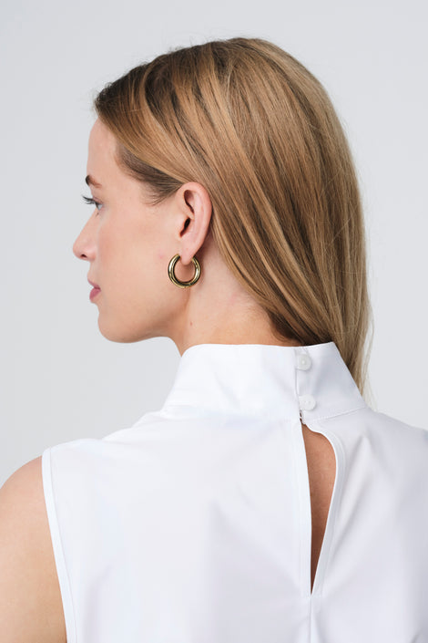 Naomi strech technical jersey top | White
