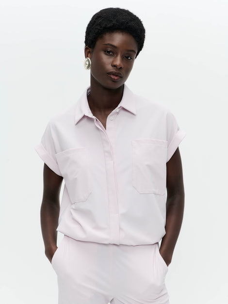 Renate blouse technical jersey | Light Pudra