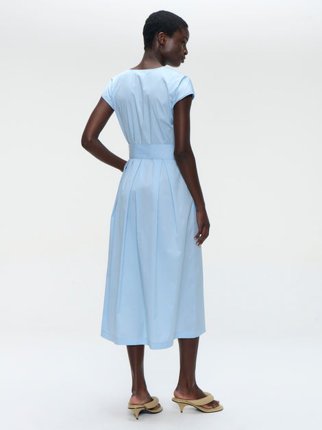 Poplin long dress 2945 | Light Blue