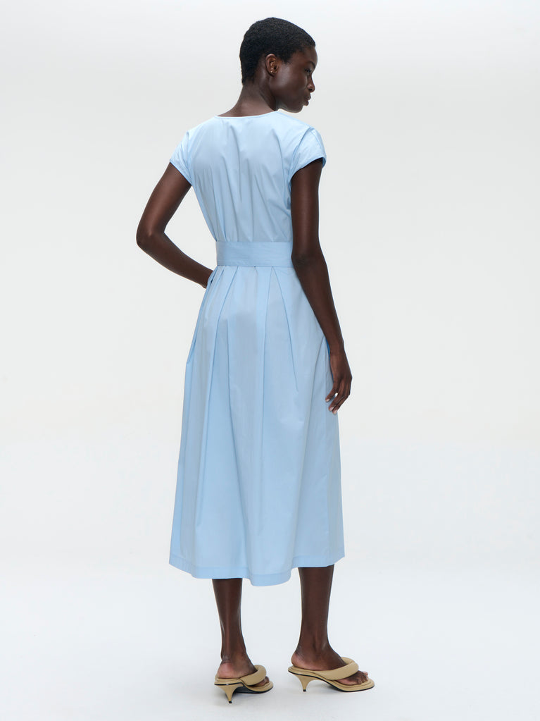 Poplin long dress 2945 | Light Blue