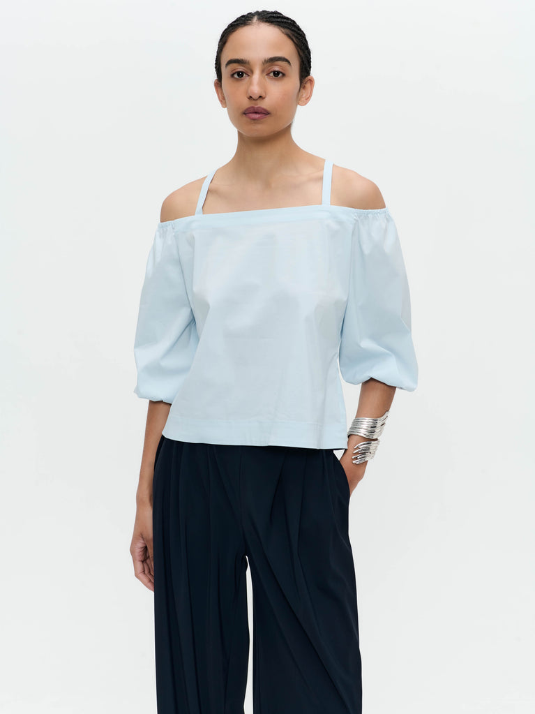 Samira cotton mix top | Light Blue