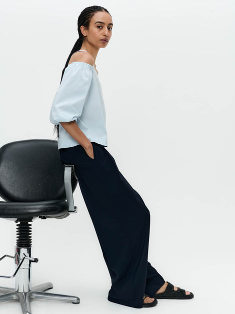 Samira cotton mix top | Light Blue