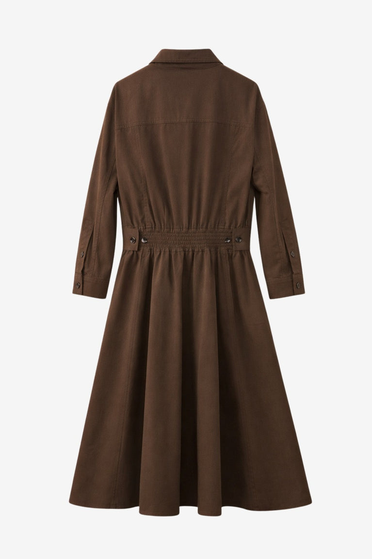 Amara polon shirt dress | Dark Brown