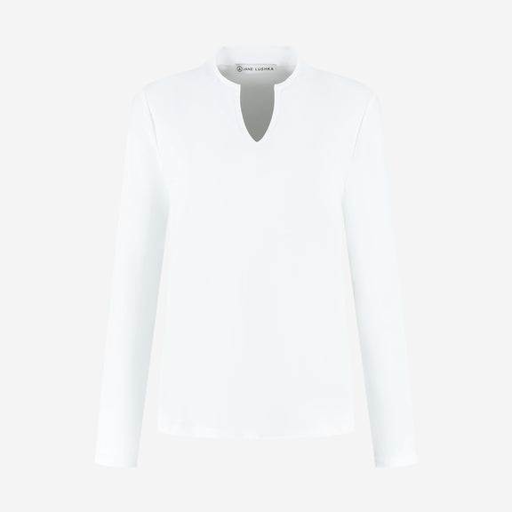 Andrea top LS technical jersey | White