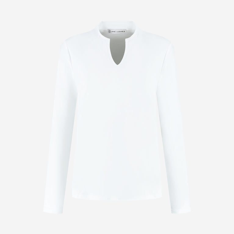 Andrea top LS technical jersey | White