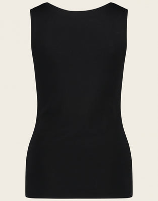 Top strappato facile da indossare Cotone organico | Nero