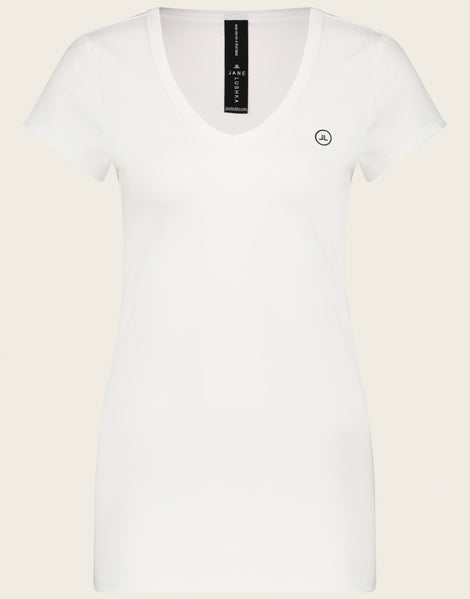 T-shirt con scollo a V, facile da indossare, cotone biologico | Bianco