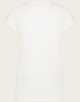 T-shirt con scollo a V, facile da indossare, cotone biologico | Bianco