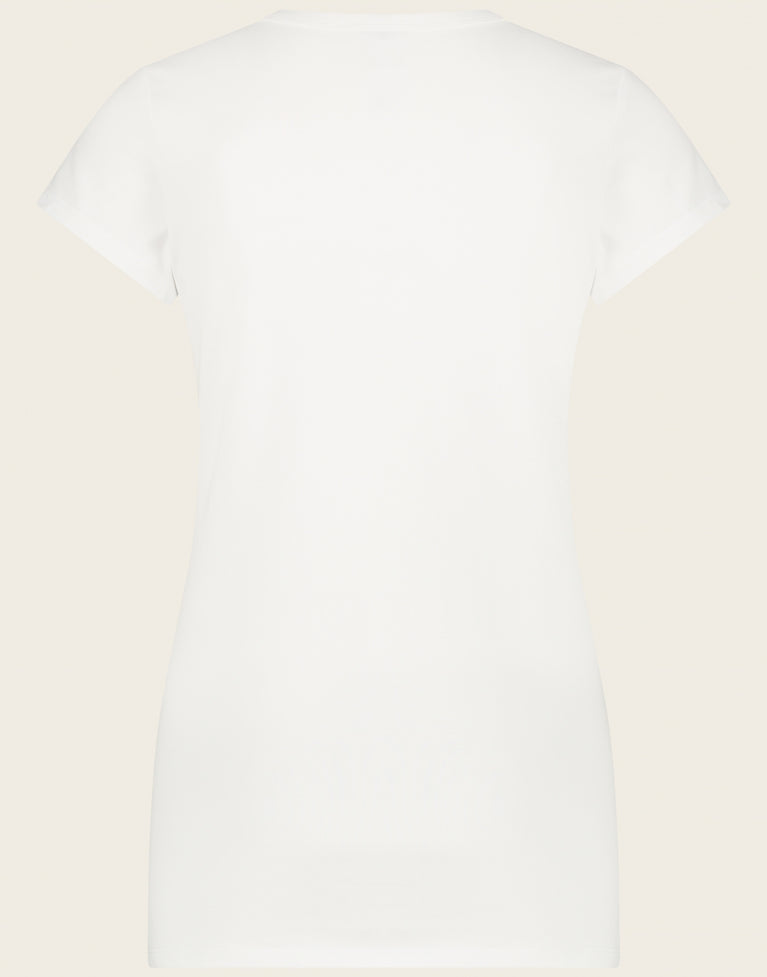 T-shirt con scollo a V, facile da indossare, cotone biologico | Bianco